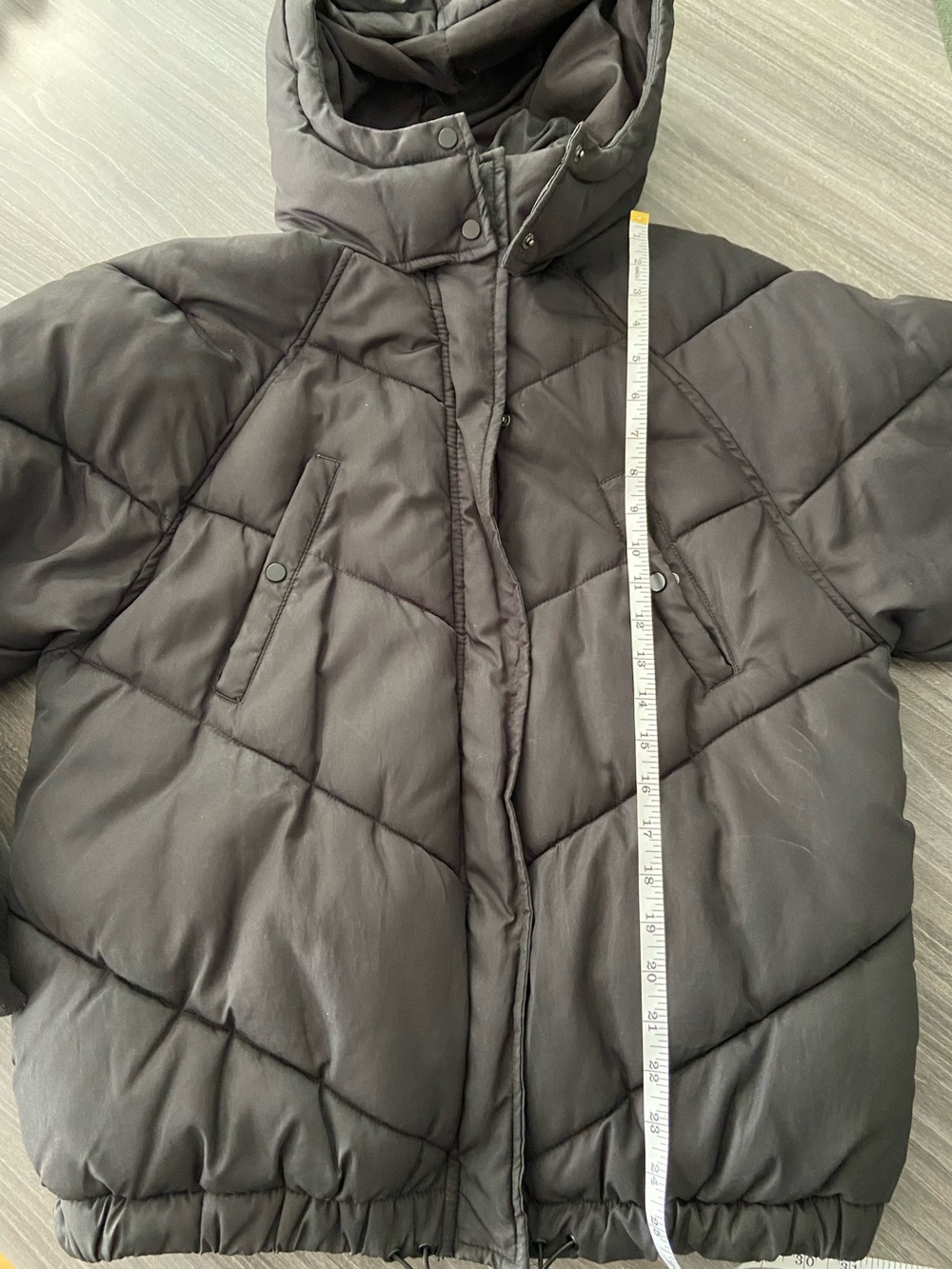 H&M Black Quilted Hooded Puffer Jacket